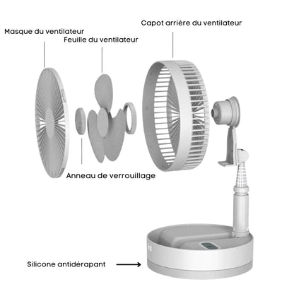 FoldAir - Ventilateur portable rétractable sans fil (CJ)